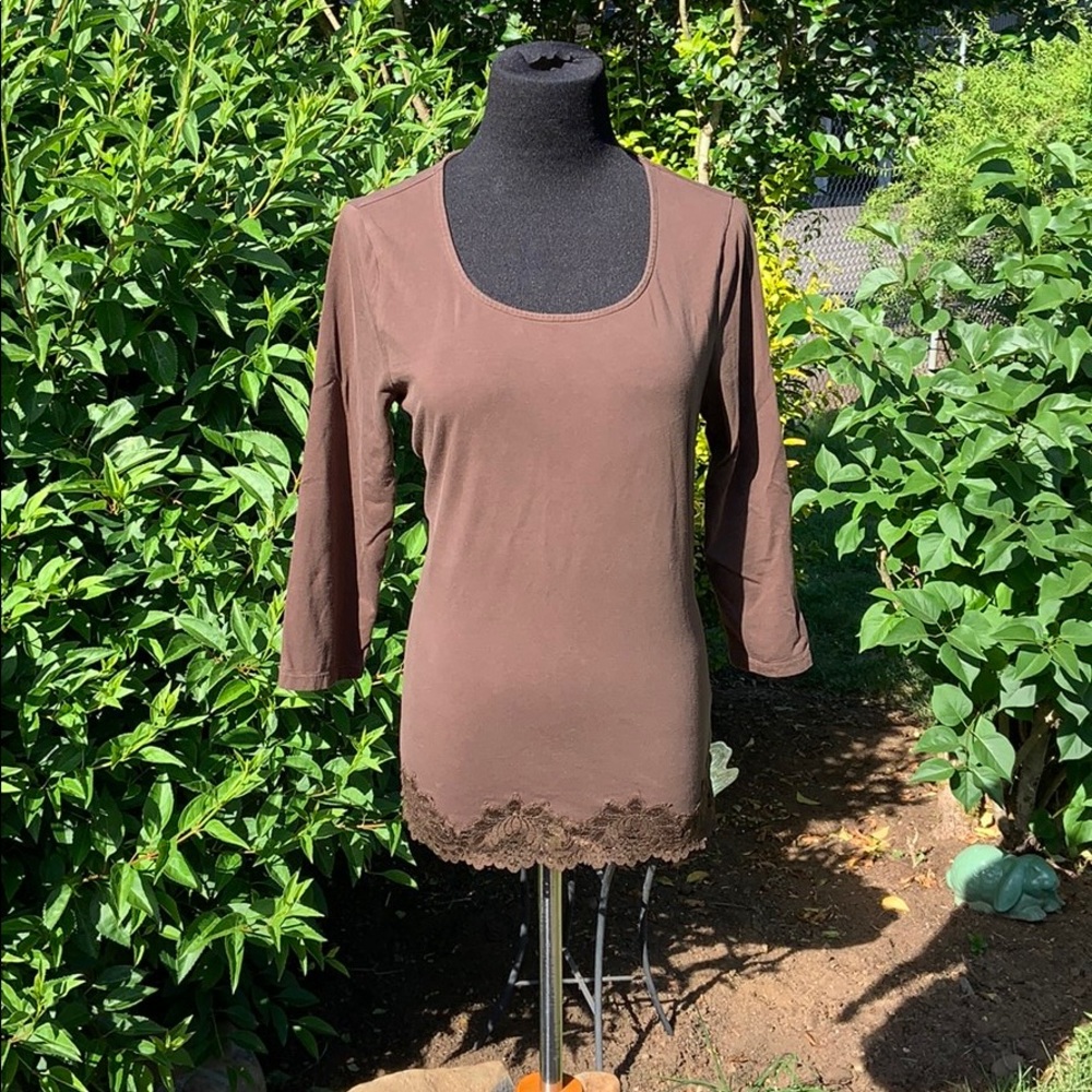 Brown long sleeve top
